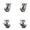Service Caster 4 Inch Kingpinless Semi Steel Wheel Swivel Caster Set with 2 Brakes SCC SCC-KP30S420-SSR-2-SLB-2 - alternate 1